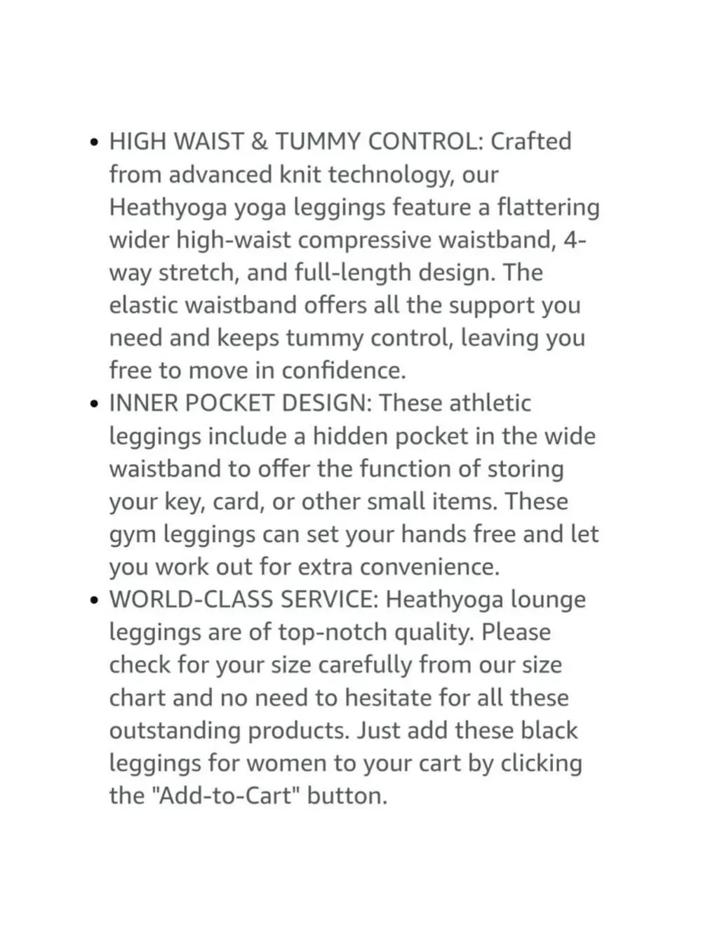 Women's Heathyoga Leggings, Size Large Black